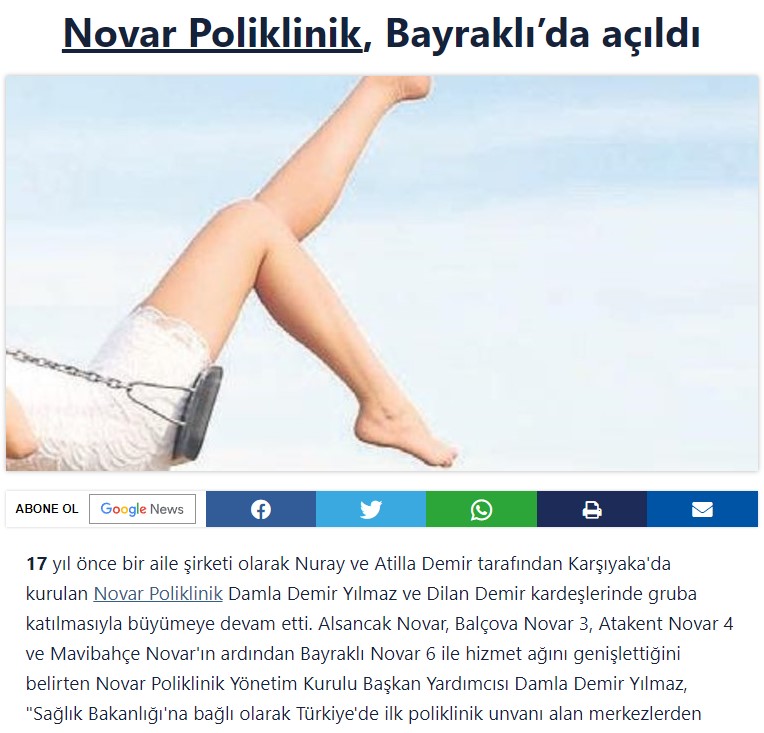 Sabah Gazetesi Novar Poliklinikleri